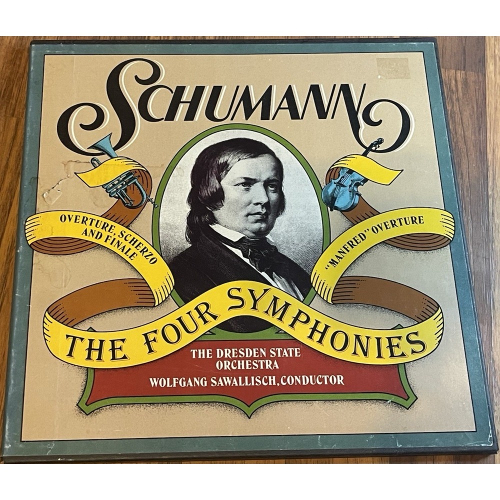 Schumann Four Symphonies 4 LP Box Set Sawallisch Dresden Orchestra 1982 Record